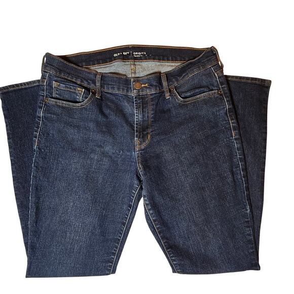 Old Navy Denim - Old Navy Original Mid Rise Dark Blue Denim Jeans Rustic Women's Size 10 Short
